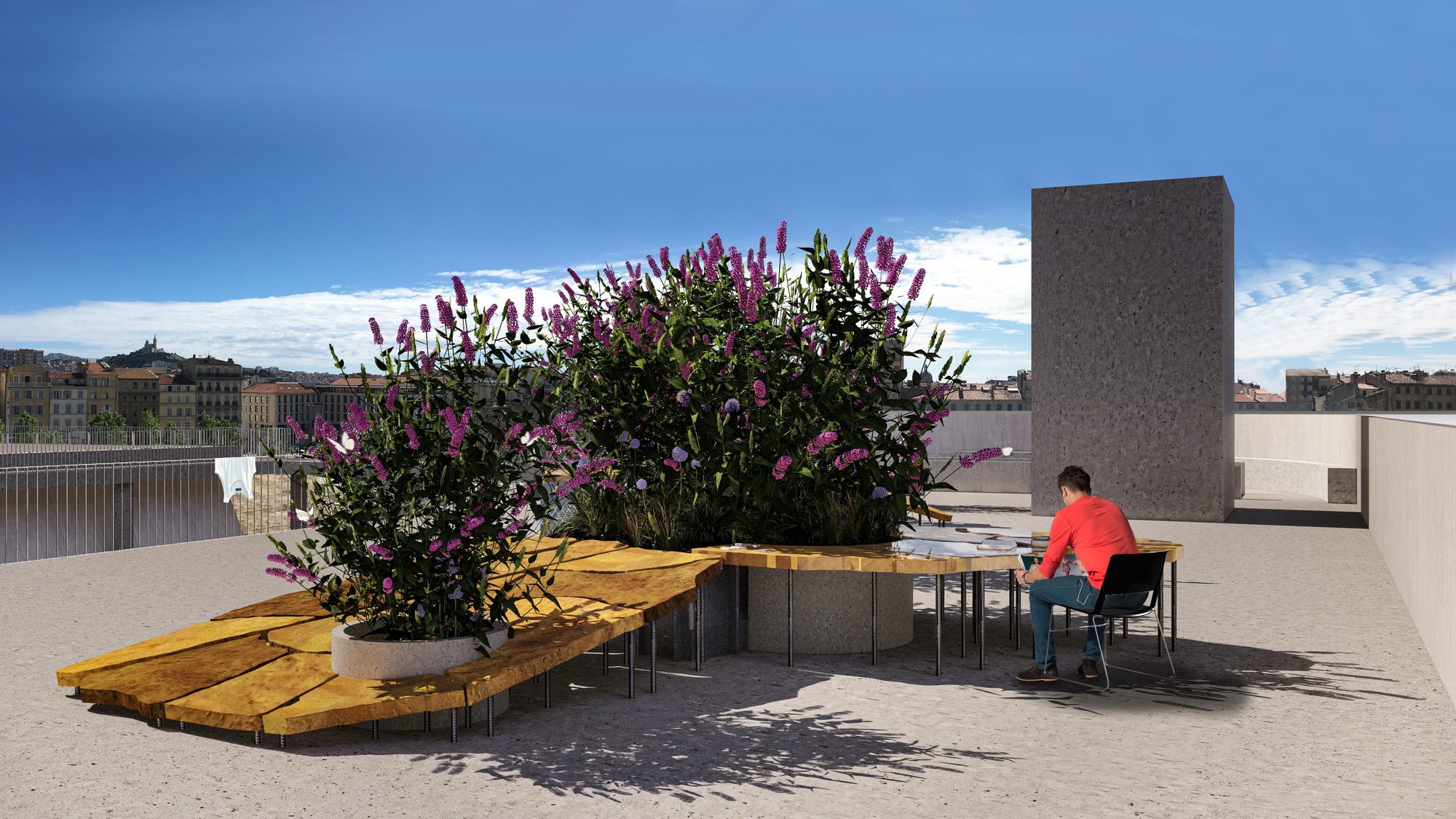 Perspective, terrasse haute